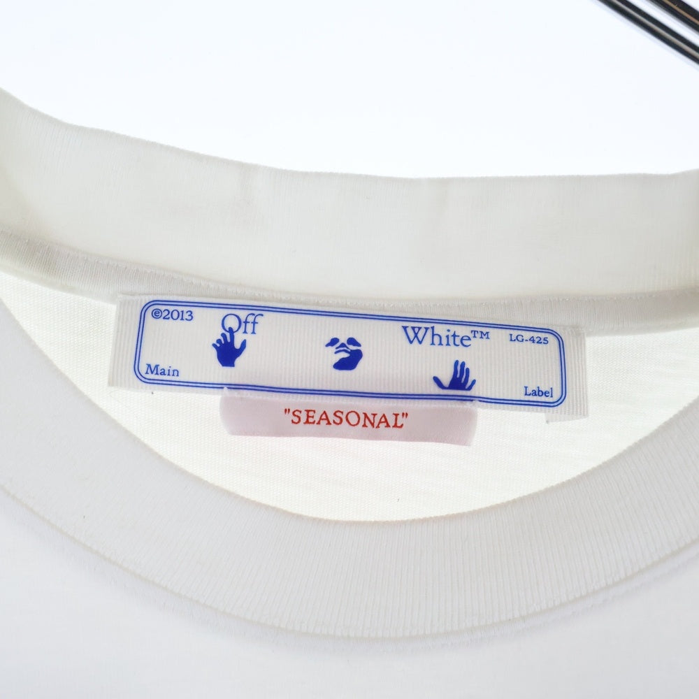 OFF-WHITE(オフホワイト) Blue Metal Arrow Over S/S T-shirt ブルーメタルアローオーバーサイズドショートスリーブTシャツ ロゴプリント半袖Tシャツカットソー OMAA038S22JER004