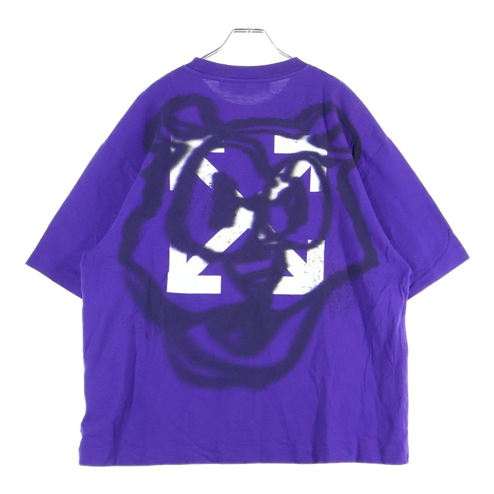OFF-WHITE(オフホワイト) Back Spray Graffiti Allow T-Shirt バックスプレーグラフィティアローTシャツ ロゴプリントクルーネック半袖Tシャツ OMAA120S23JER003 パープル