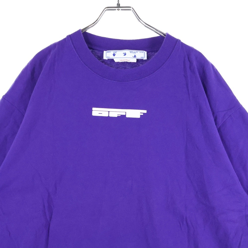 OFF-WHITE(オフホワイト) Back Spray Graffiti Allow T-Shirt バックスプレーグラフィティアローTシャツ ロゴプリントクルーネック半袖Tシャツ OMAA120S23JER003 パープル