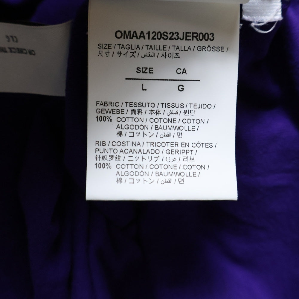 OFF-WHITE(オフホワイト) Back Spray Graffiti Allow T-Shirt バックスプレーグラフィティアローTシャツ ロゴプリントクルーネック半袖Tシャツ OMAA120S23JER003 パープル