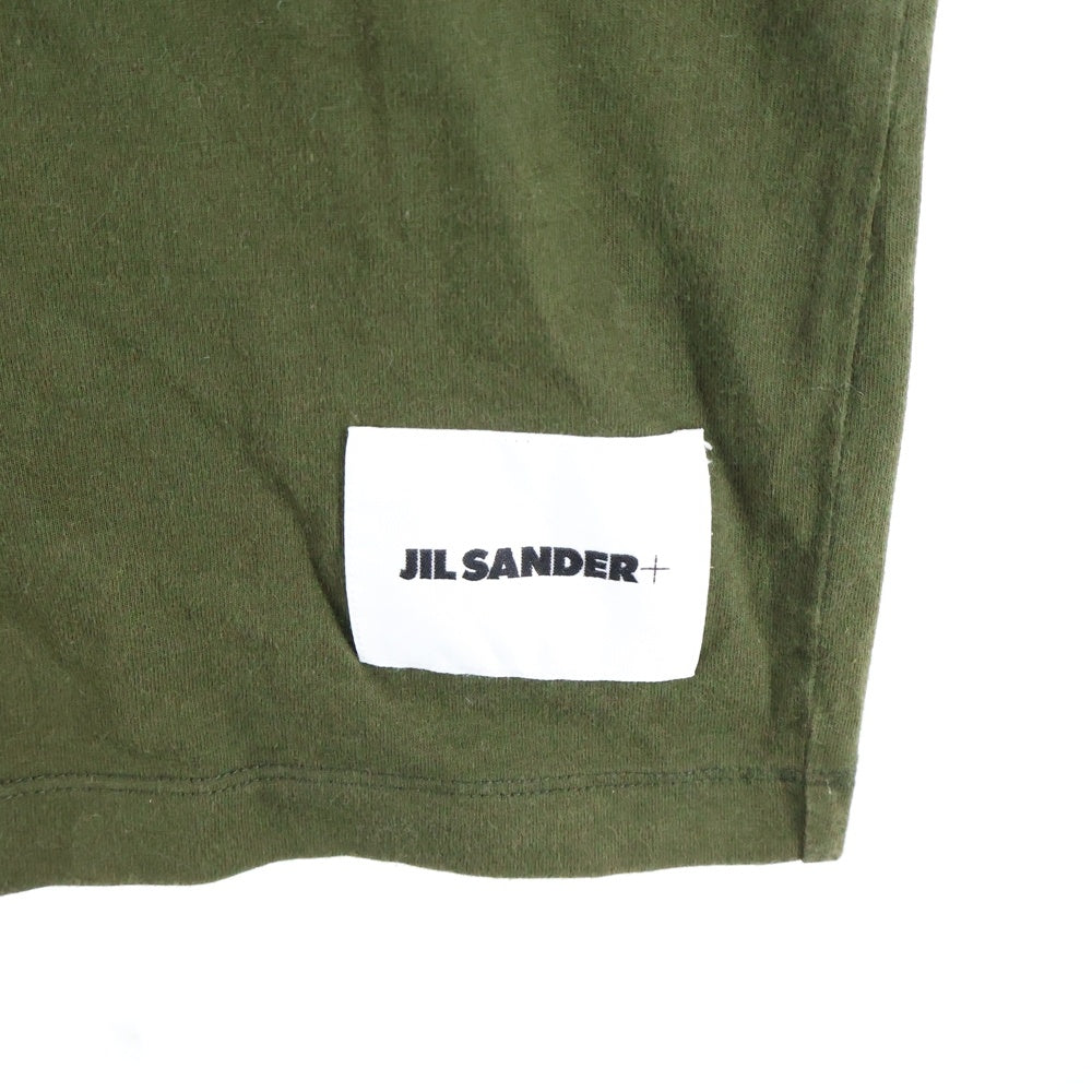 JIL SANDER +(ジルサンダープラス) Pack Tee パックT ロゴパッチクルーネック半袖Tシャツ KK PM ZI 7071 カーキ