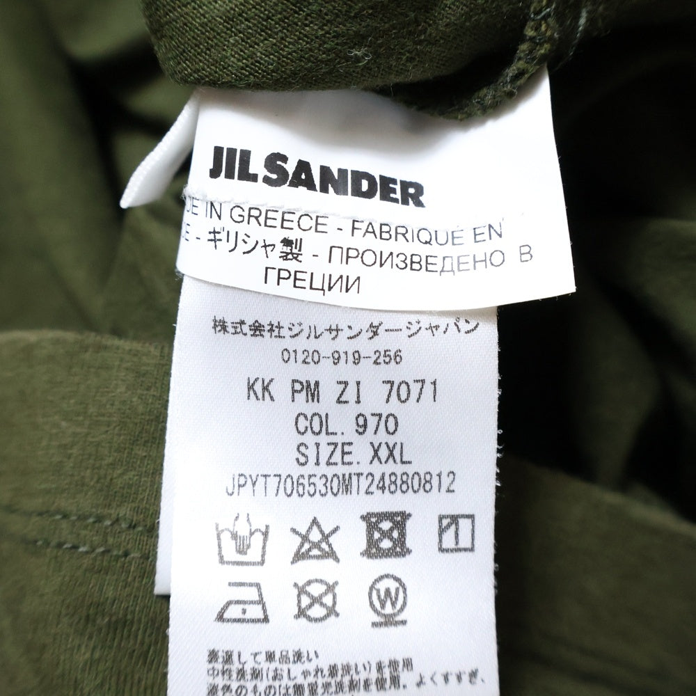 JIL SANDER +(ジルサンダープラス) Pack Tee パックT ロゴパッチクルーネック半袖Tシャツ KK PM ZI 7071 カーキ