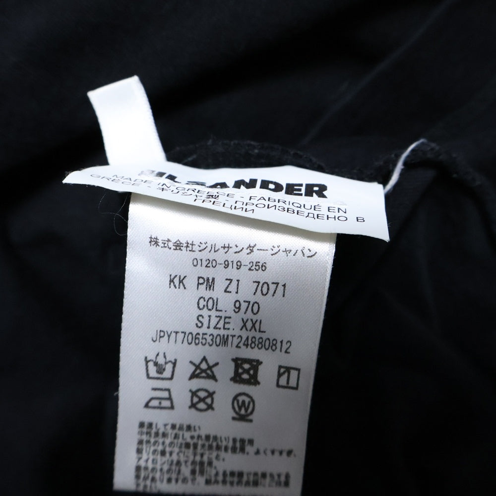 JIL SANDER +(ジルサンダープラス) Pack Tee パックT ロゴパッチクルーネック半袖Tシャツ KK PM ZI 7071 ブラック
