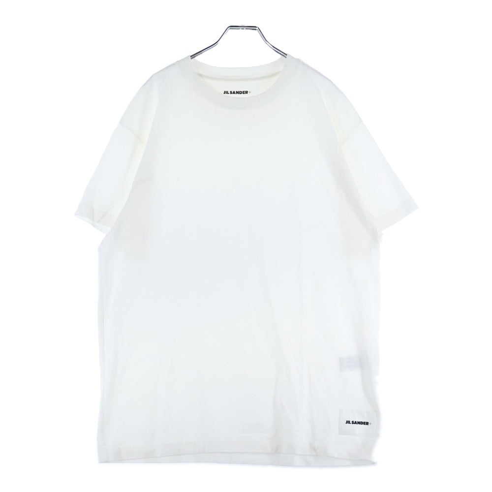 JIL SANDER +(ジルサンダープラス) 21AW Pack Tee パックT ロゴパッチクルーネック半袖Tシャツ KK PM ZI 0505 ホワイト