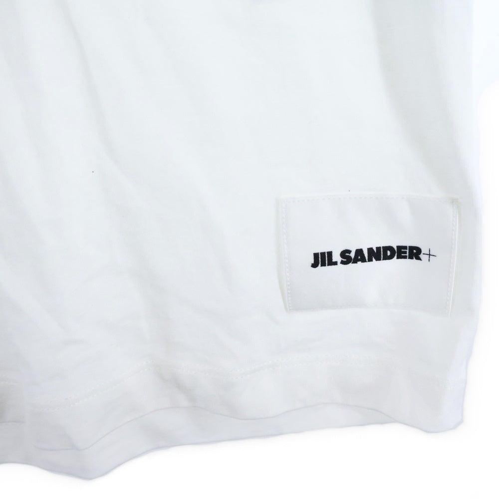 JIL SANDER +(ジルサンダープラス) 21AW Pack Tee パックT ロゴパッチクルーネック半袖Tシャツ KK PM ZI 0505 ホワイト