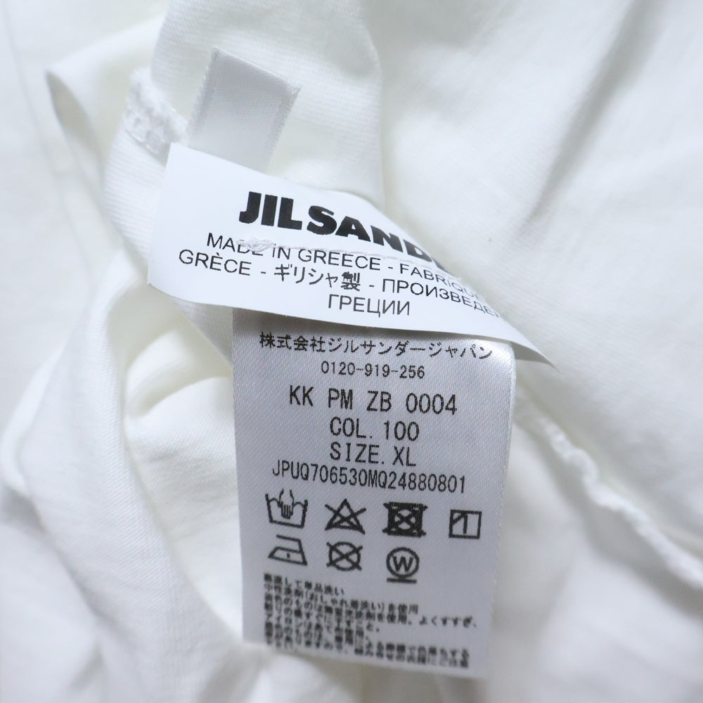 JIL SANDER +(ジルサンダープラス) Pack Tee パックT ロゴパッチクルーネック半袖Tシャツ KK PM ZI 0004 ホワイト