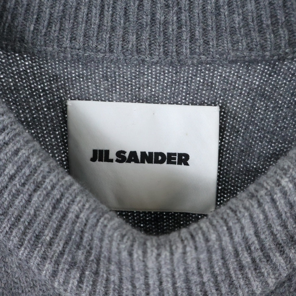 JIL SANDER(ジルサンダー) 20AW Oversized Side Slit Knit オーバーサイズドサイドスリットニット クルーネックラグランスリーブニットセーター JSMR751001 グレー