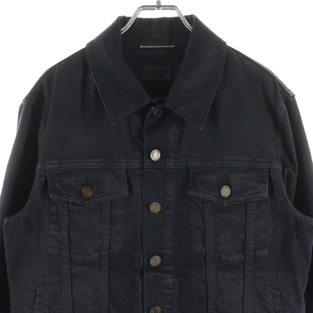SAINT LAURENT PARIS(サンローランパリ) Coating Stretch Denim Jacket コーティングストレッチデニムジャケット ボタンダウンデニムジャケット 597064 Y500A ブラック