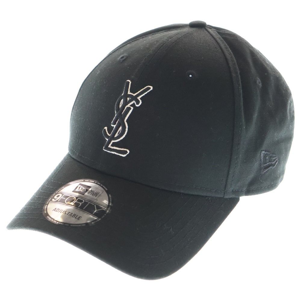 SAINT LAURENT PARIS(サンローランパリ) ×new era MONOGRAM CAP ニューエラ ロゴ モノグラム キャップ 帽子 ブラック 687687 YCL361000