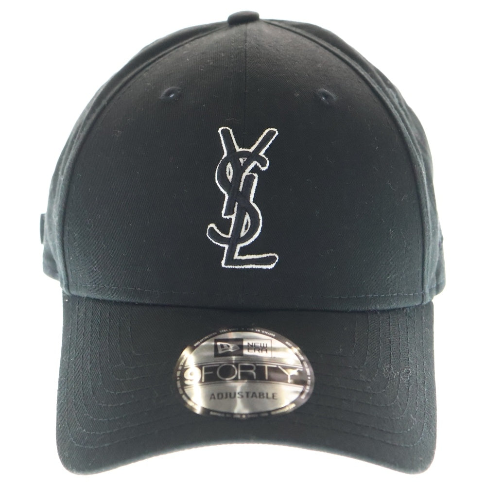 SAINT LAURENT PARIS(サンローランパリ) ×new era MONOGRAM CAP ニューエラ ロゴ モノグラム キャップ 帽子 ブラック 687687 YCL361000