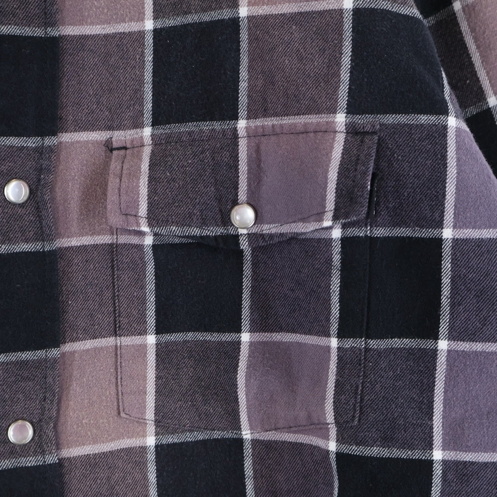 SUPREME(シュプリーム) 18AW Quilted Faded Plaid Shirt キルテッドフェーデットプレイドシャツ ボタンダウンキルティングライナーシャツジャケット パープル