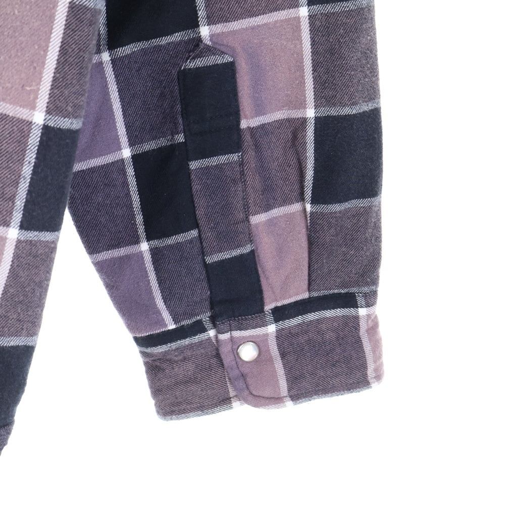 SUPREME(シュプリーム) 18AW Quilted Faded Plaid Shirt キルテッドフェーデットプレイドシャツ ボタンダウンキルティングライナーシャツジャケット パープル