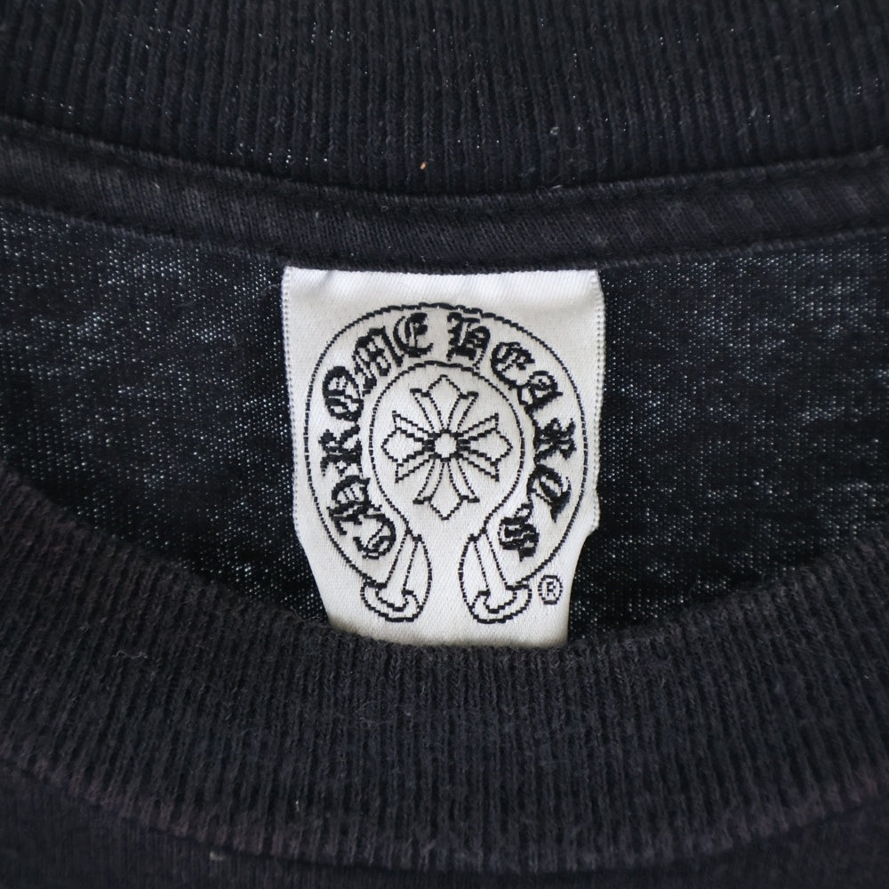 CHROME HEARTS(クロムハーツ) Old Horseshoe Floral Cross Print T-Shirts オールド ホースシューフローラルクロスプリントTシャツ ロゴプリントクルーネックス半袖Tシャツ ブラック/レッド