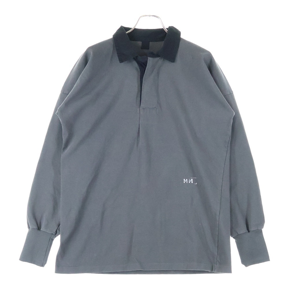 Maison Margiela 10(メゾン マルジェラ) 25SS ANTHRACITE POLO SHIRT MMサイドロゴプリント 長袖ポロシャツ グレー S51GL0056 M20096
