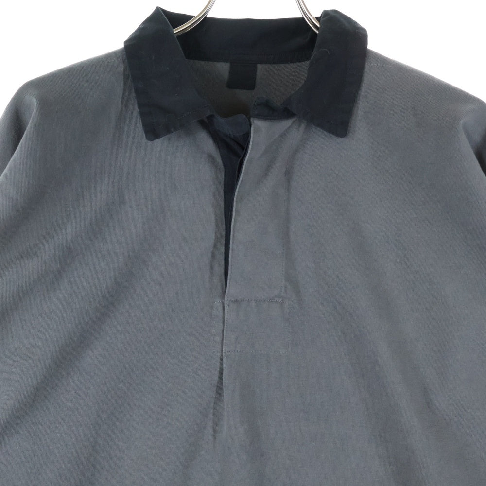 Maison Margiela 10(メゾン マルジェラ) 25SS ANTHRACITE POLO SHIRT MMサイドロゴプリント 長袖ポロシャツ グレー S51GL0056 M20096