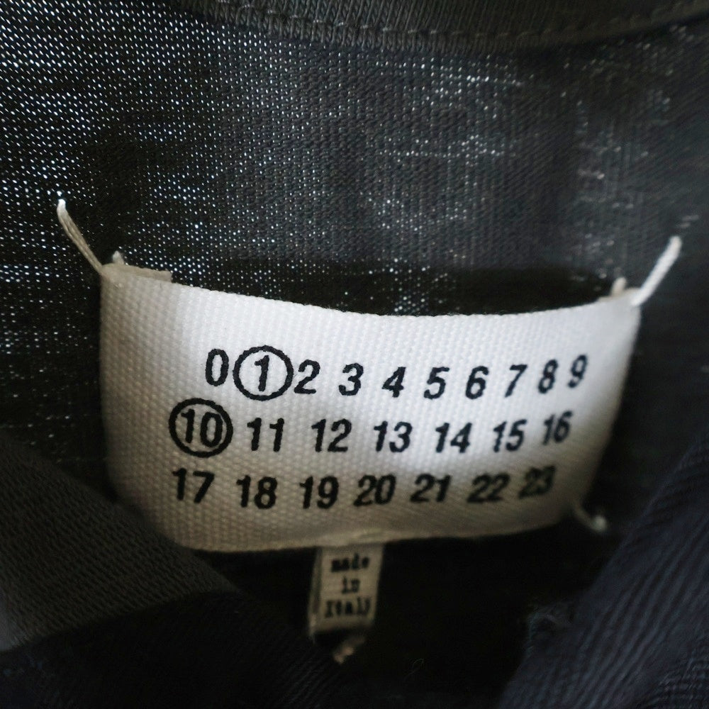 Maison Margiela 10(メゾン マルジェラ) 25SS ANTHRACITE POLO SHIRT MMサイドロゴプリント 長袖ポロシャツ グレー S51GL0056 M20096