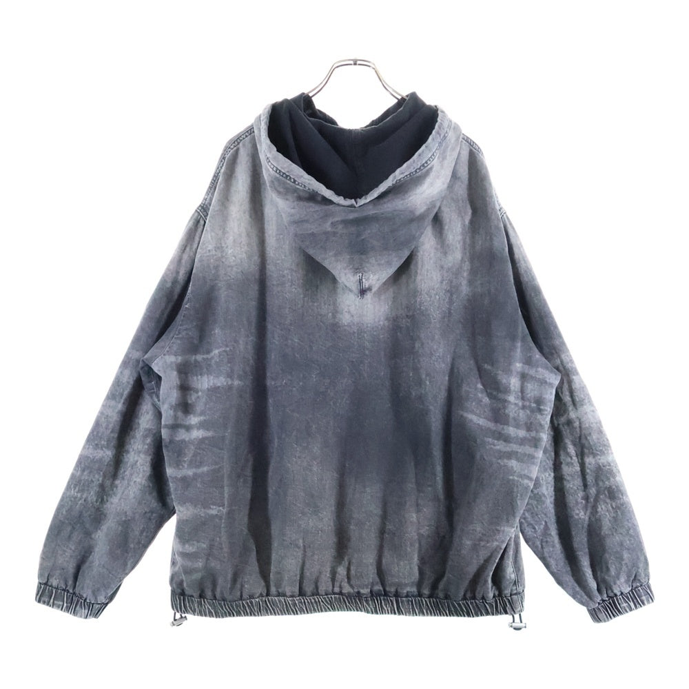 DIESEL(ディーゼル) D-OFFY-S フロントロゴ ジップアップ デニムブルゾン フーデッド ジャケット グレー A18343