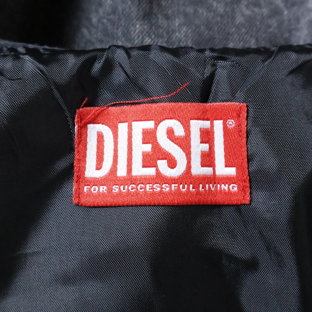 DIESEL(ディーゼル) D-OFFY-S フロントロゴ ジップアップ デニムブルゾン フーデッド ジャケット グレー A18343