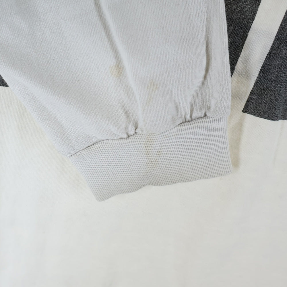 SAINT MICHAEL(セントマイケル) 21AW SIN L/S T-SHIRT フロントプリント ヴィンテージ加工 長袖Tシャツ クルーネック カットソー ホワイト SM-A21-0000-015