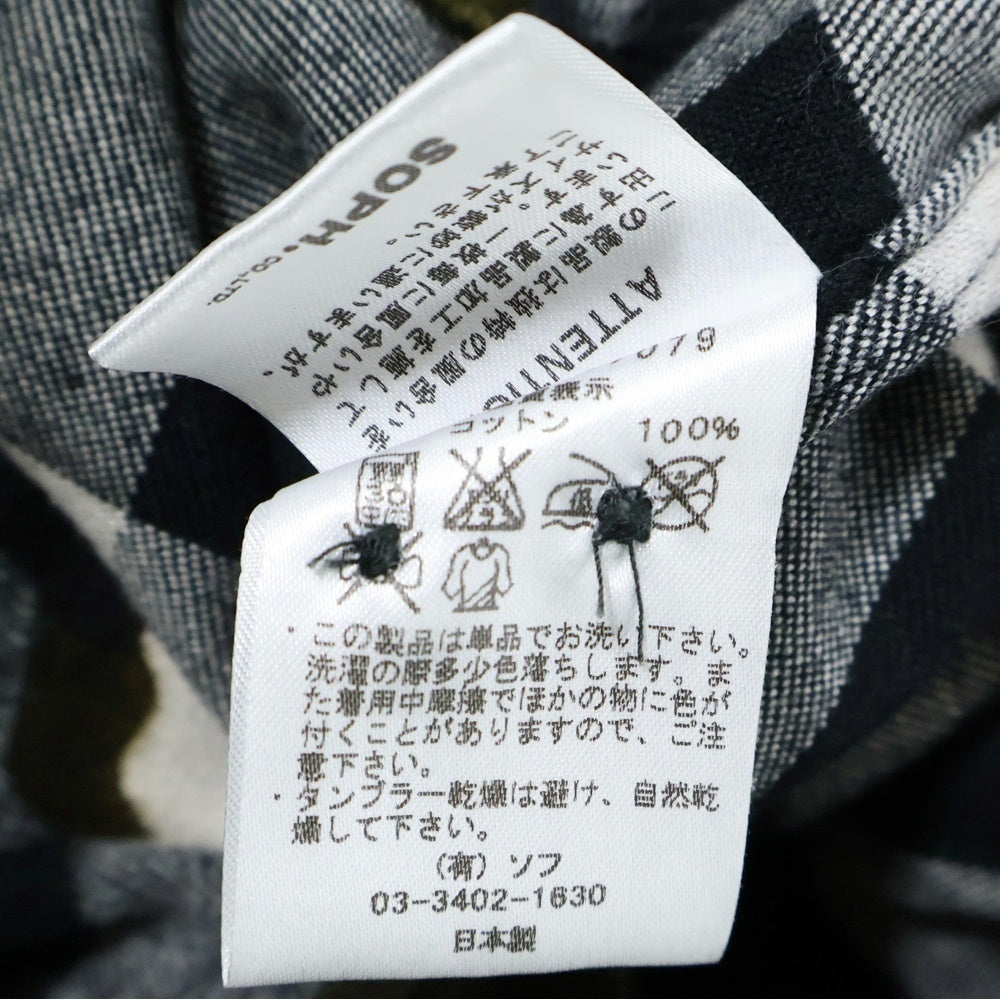 SOPHNET.(ソフネット) Camouflage Over Print Flannel Check L/S B.D Shirt カモフラージュオーバープリントフランネルチェックBDシャツ 総柄ボタンダウン長袖シャツ SOPH-167079 カモ