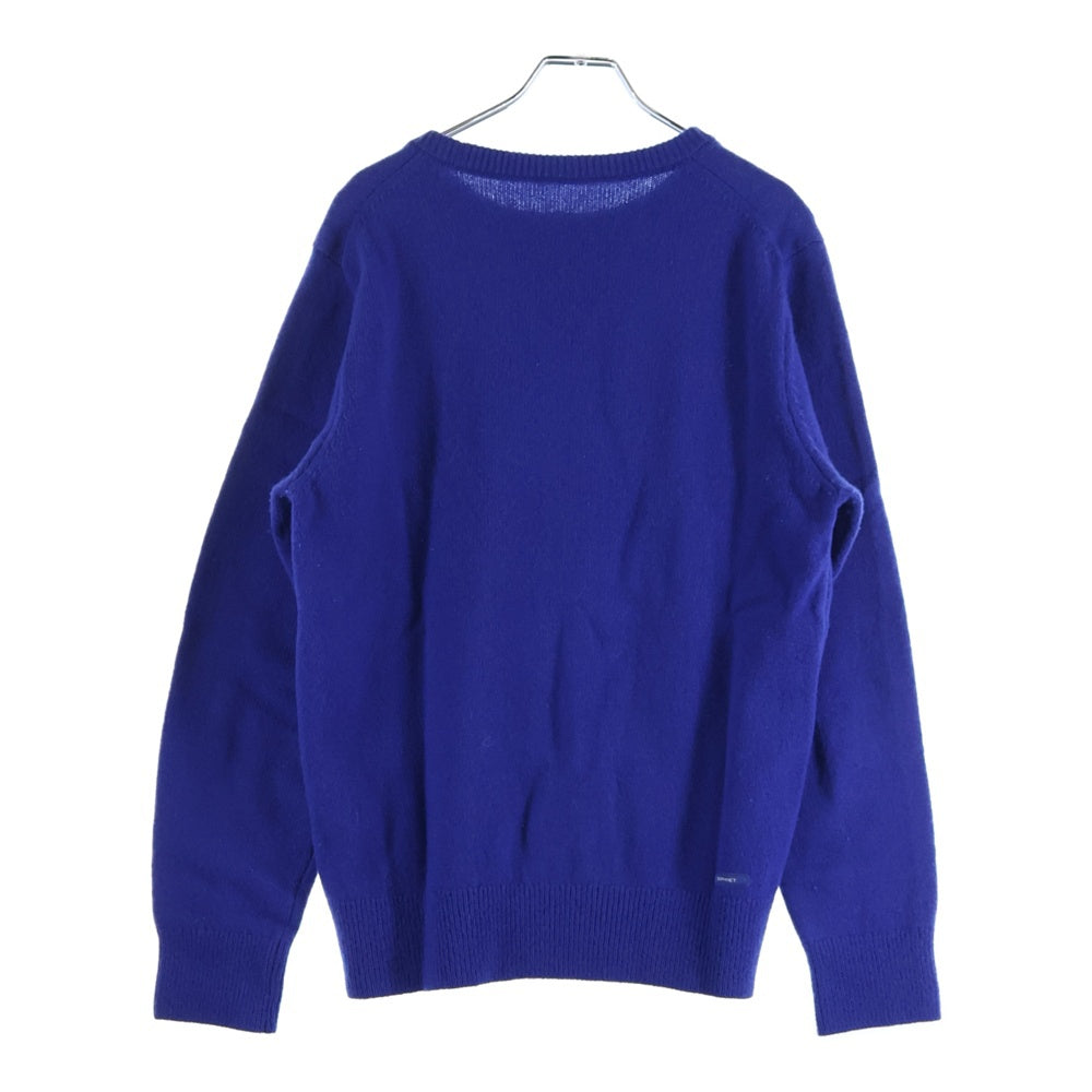 SOPHNET.(ソフネット) 15AW Lamb Wool Crew Neck Knit ラムウールクルーネックニット 長袖ニットセーター SOPH-156127 ブルー
