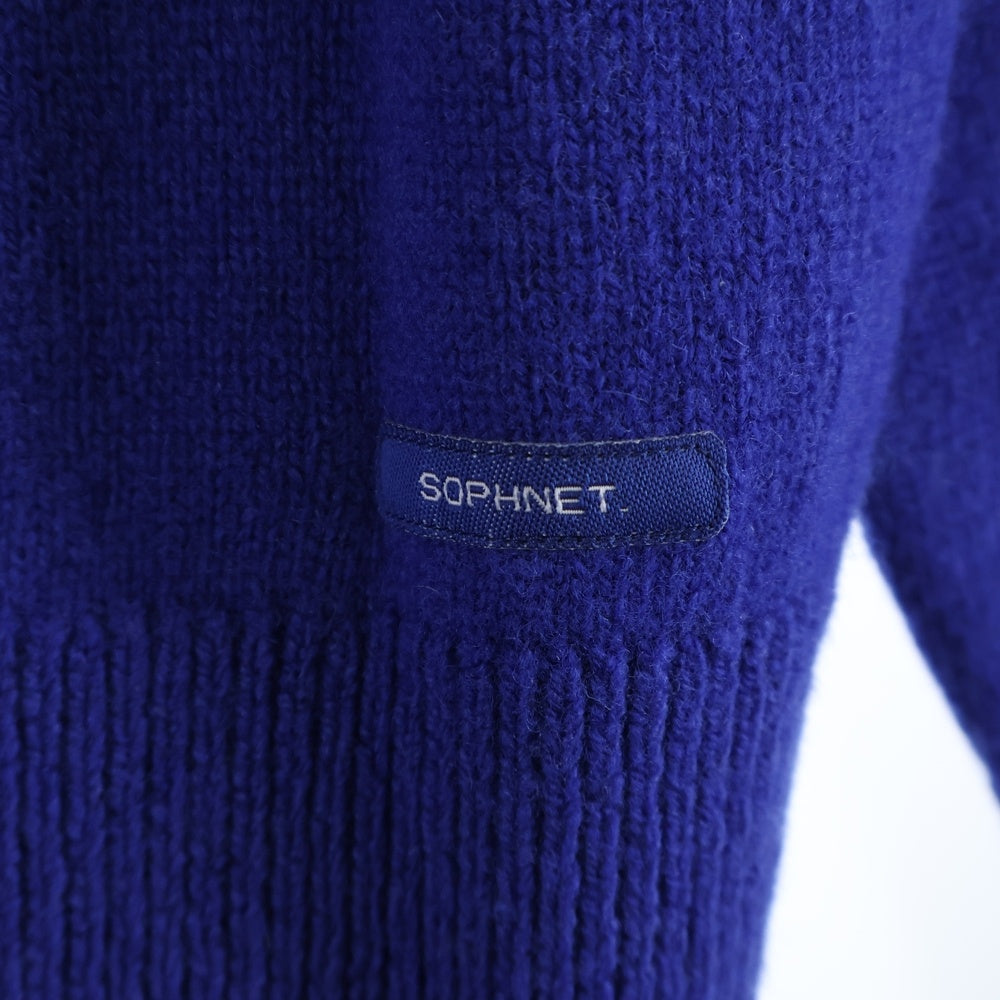 SOPHNET.(ソフネット) 15AW Lamb Wool Crew Neck Knit ラムウールクルーネックニット 長袖ニットセーター SOPH-156127 ブルー