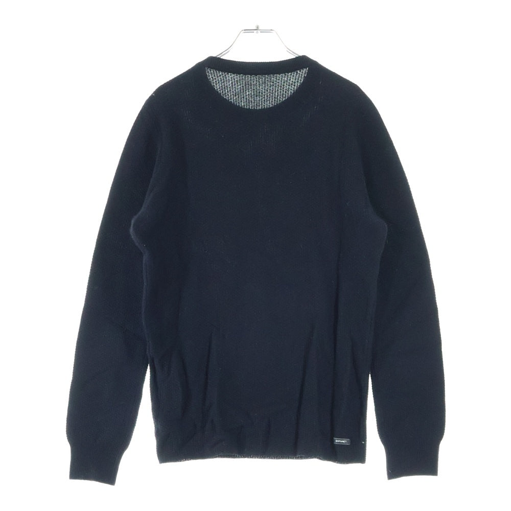 SOPHNET.(ソフネット) 17AW Cashmere Waffle Crewneck Knit カシミヤワッフルクルーネックニット 長袖ニットセーター SOPH-178102 ブラック