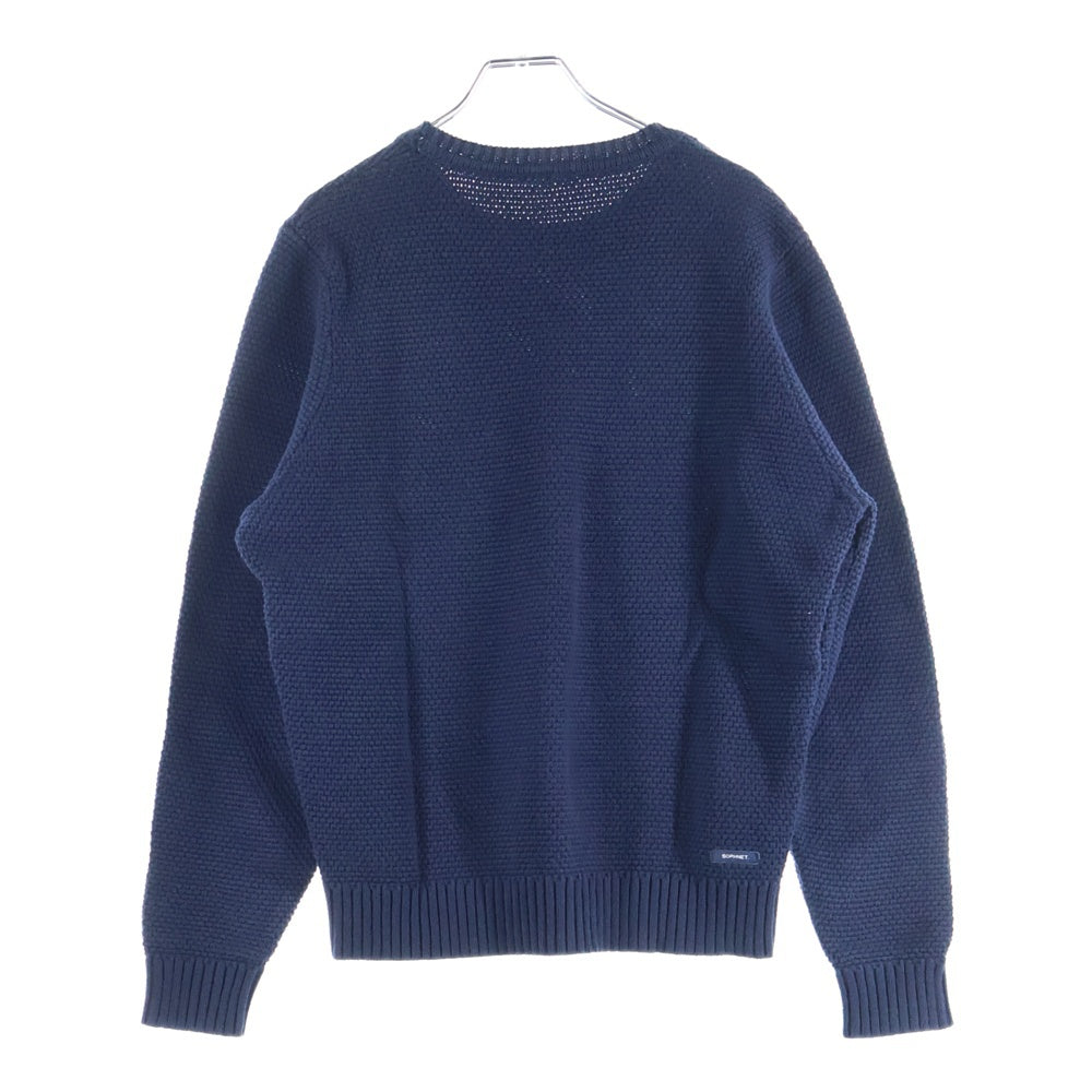 SOPHNET.(ソフネット) 15SS Waffle Knit Sweater ワッフルニットセーター クルーネック長袖ニットセーター SOPH-150116 ネイビー