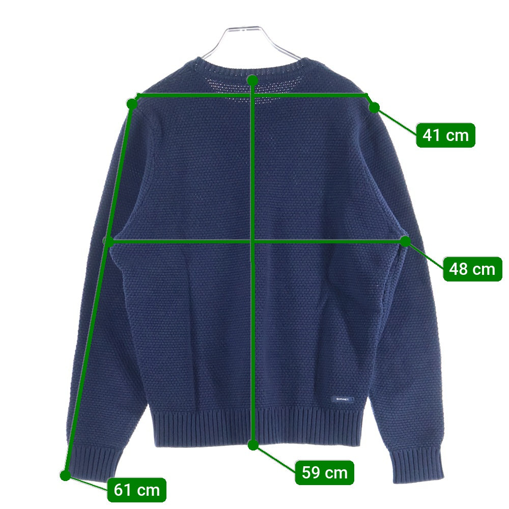 SOPHNET.(ソフネット) 15SS Waffle Knit Sweater ワッフルニットセーター クルーネック長袖ニットセーター SOPH-150116 ネイビー