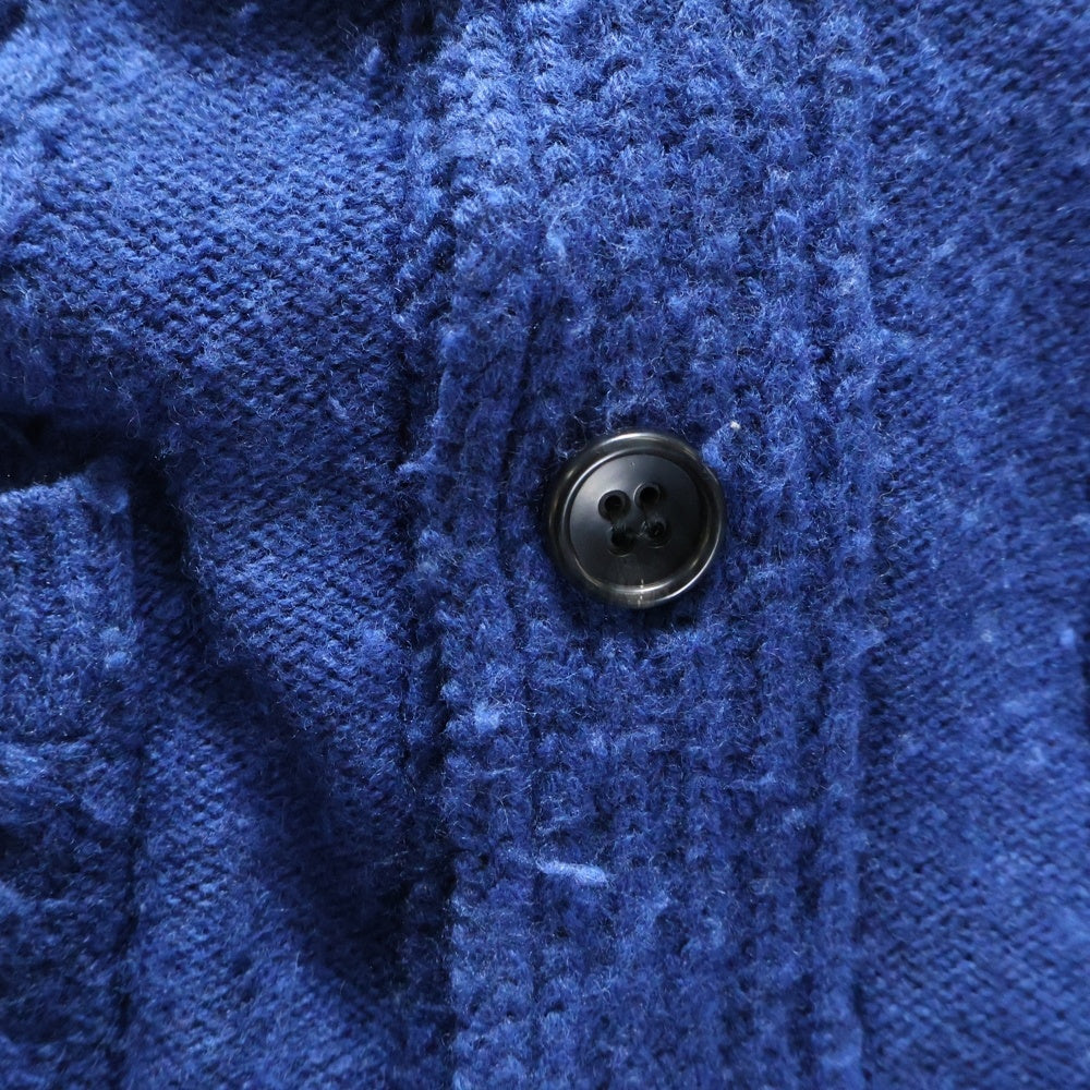 SOPHNET.(ソフネット) Shawl Collar Cable Knit Cardigan ショールカラーケーブルニットカーディガン ケーブル編みニットカーディガン ニットセーター SOPH-145137 ブルー