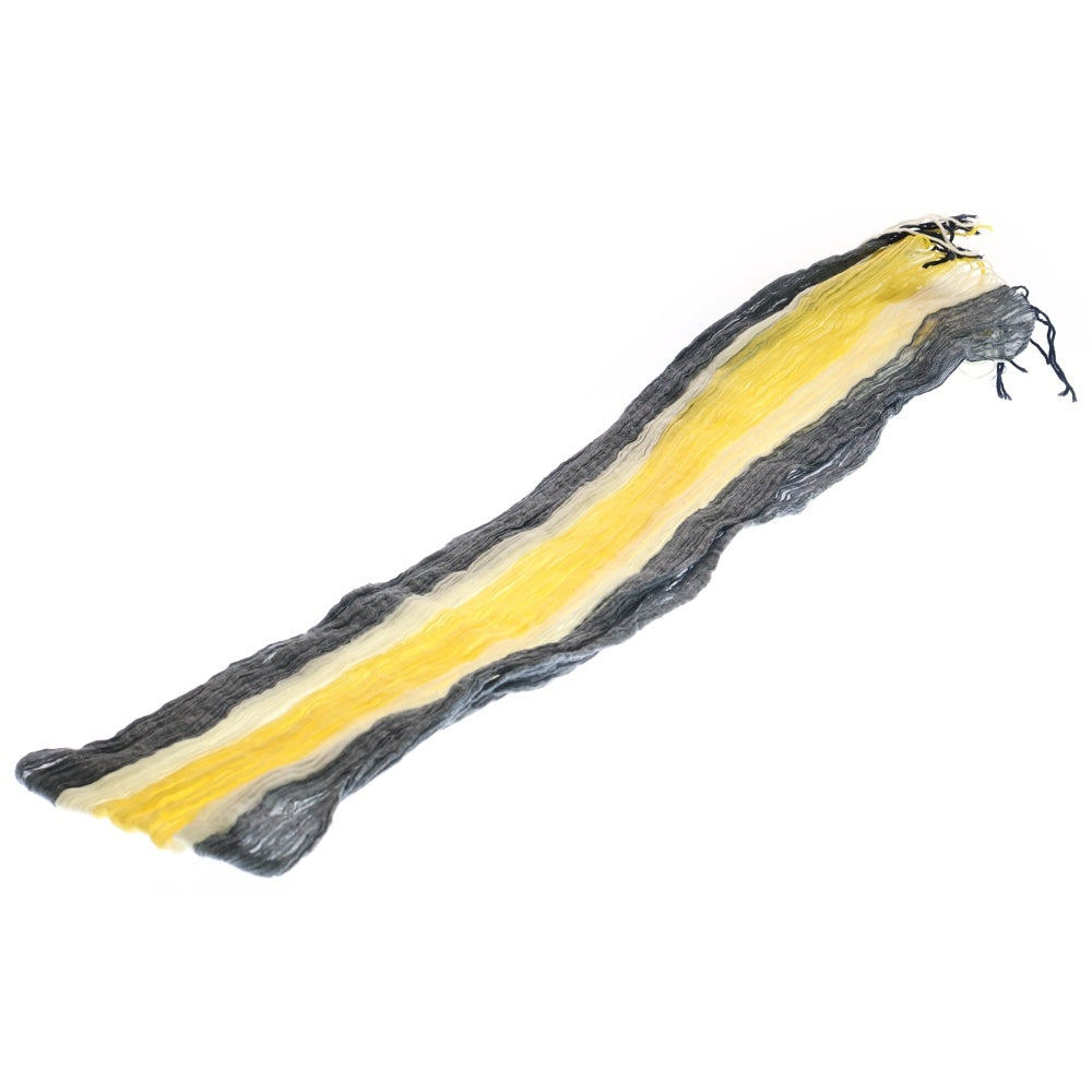 UNIFORM EXPERIMENT(ユニフォームエクスペリメント) Shrink Stripe Long Stole シュリンクストライプロングストール コットンマフラー イエロー/グレー/ホワイト