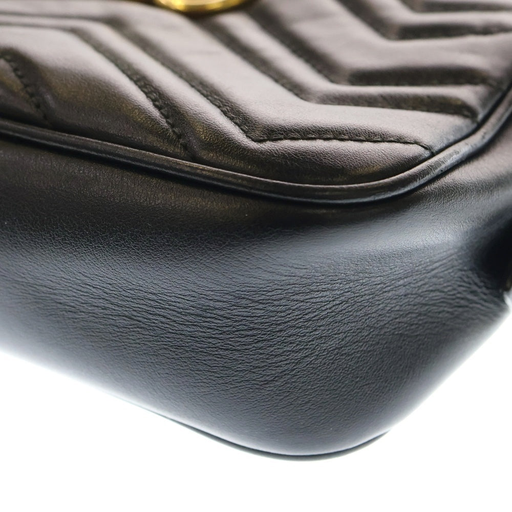 GUCCI(グッチ) GGマーモント キルティング レザー ミニバッグ ショルダーバッグ ブラック 448065 213317