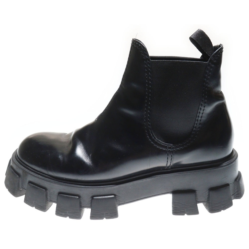 PRADA(プラダ) モノリス ブラッシュドレザー チェルシー サイドゴアブーツ ブラック 2TE174