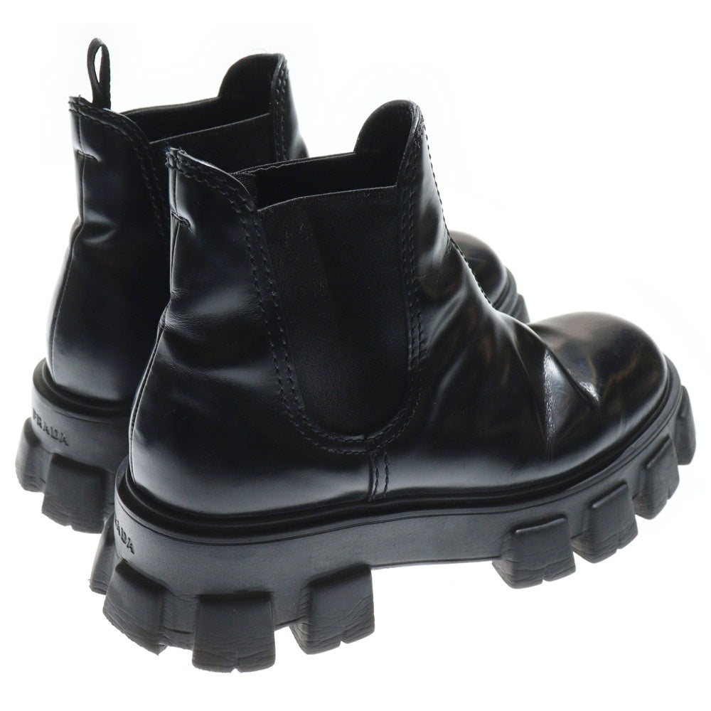 PRADA(プラダ) モノリス ブラッシュドレザー チェルシー サイドゴアブーツ ブラック 2TE174