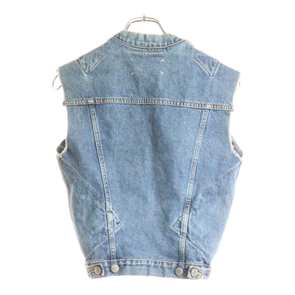 Martin Margiela(マルタンマルジェラ) ここのえ期 ノースリーブ デニム ジャケット アーティザナル ベスト インディゴ 231K05489405