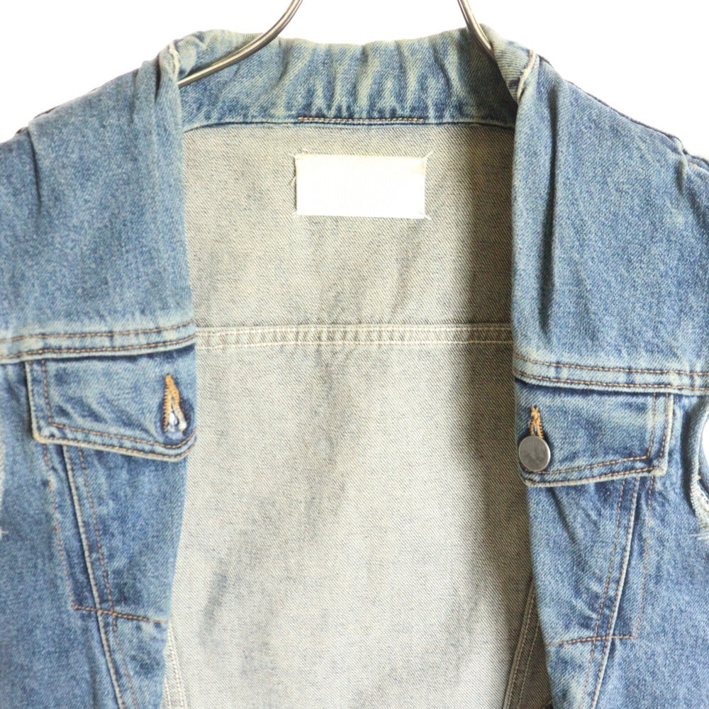 Martin Margiela(マルタンマルジェラ) ここのえ期 ノースリーブ デニム ジャケット アーティザナル ベスト インディゴ 231K05489405