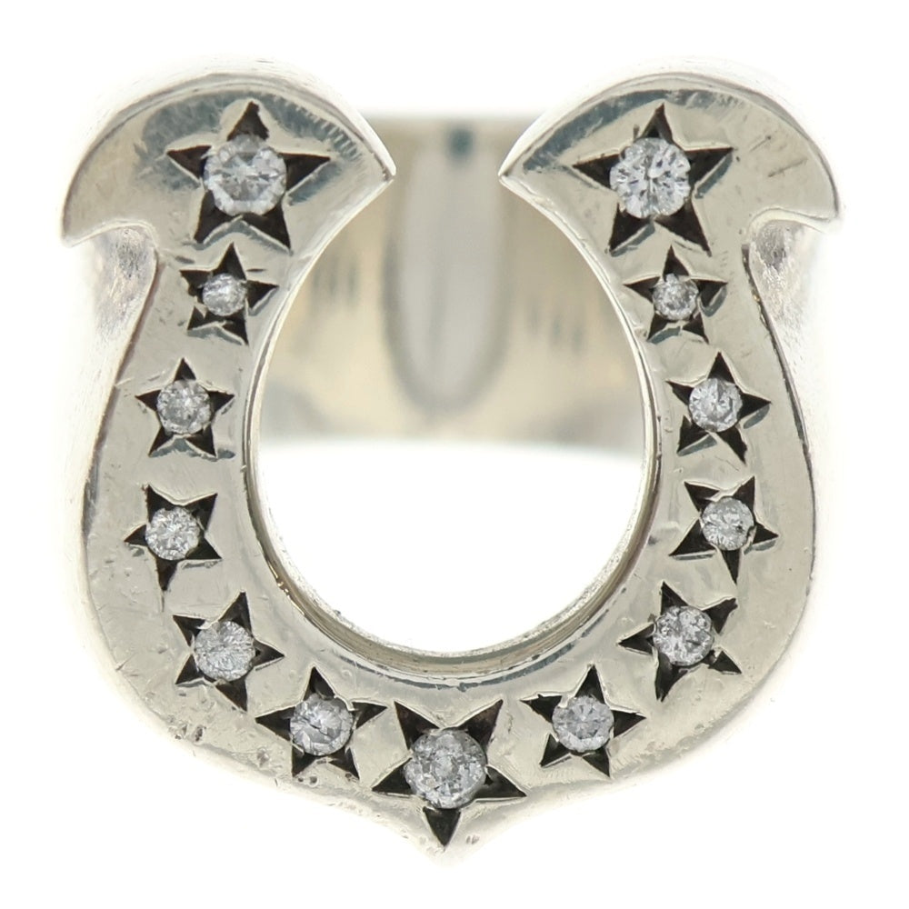 TENDERLOIN(テンダーロイン) ダイヤ入り ホースシューリング 指輪 シルバー 16号