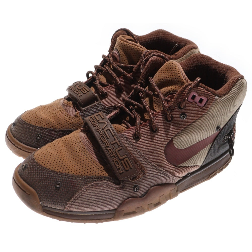 NIKE(ナイキ) ×TRAVIS SCOTT AIR TRAINER 1 SP ARCHAEO BROWN AND RUST PINK DR7515-200 トラヴィススコット エアトレーナー1 SP ミッドカットスニーカー US8.5/26.5cm