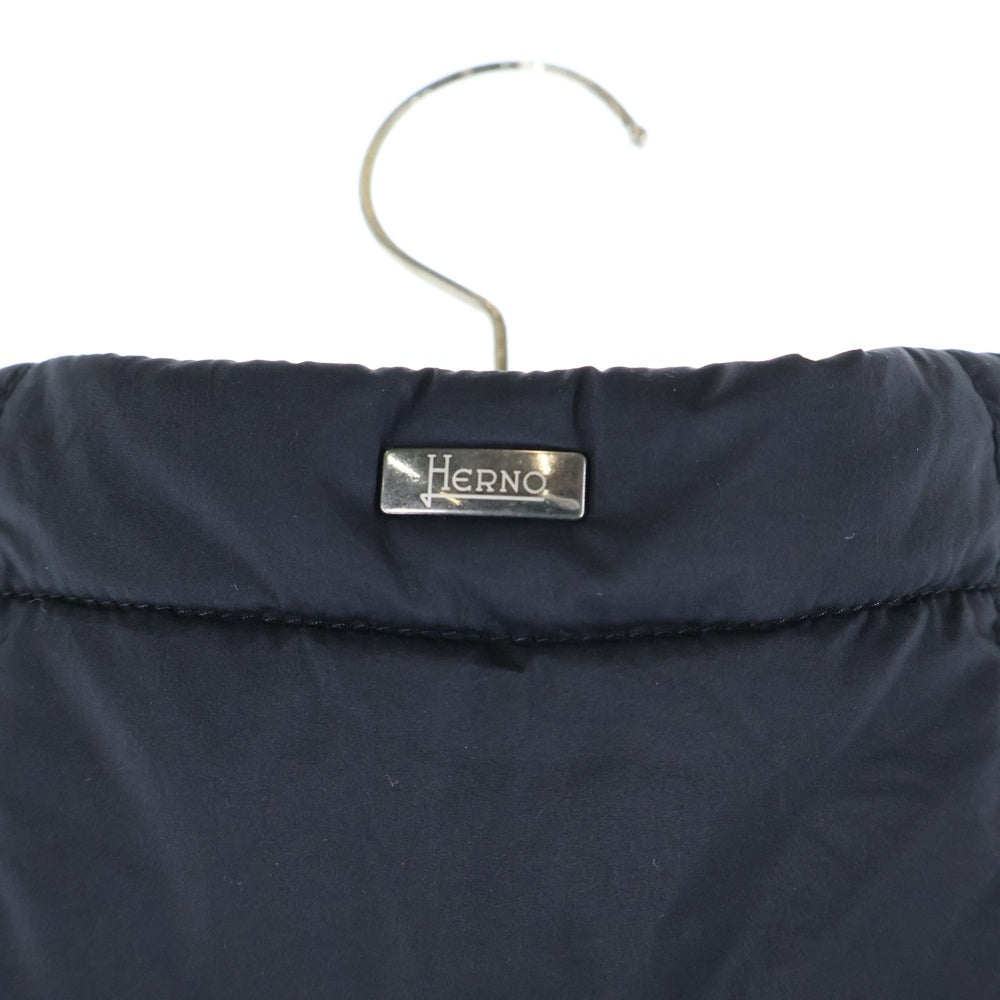 HERNO(ヘルノ) RESORT リゾート ミドルゲージウールフィッシャーマンズリブフーディーニットベスト ブラック MC009UR