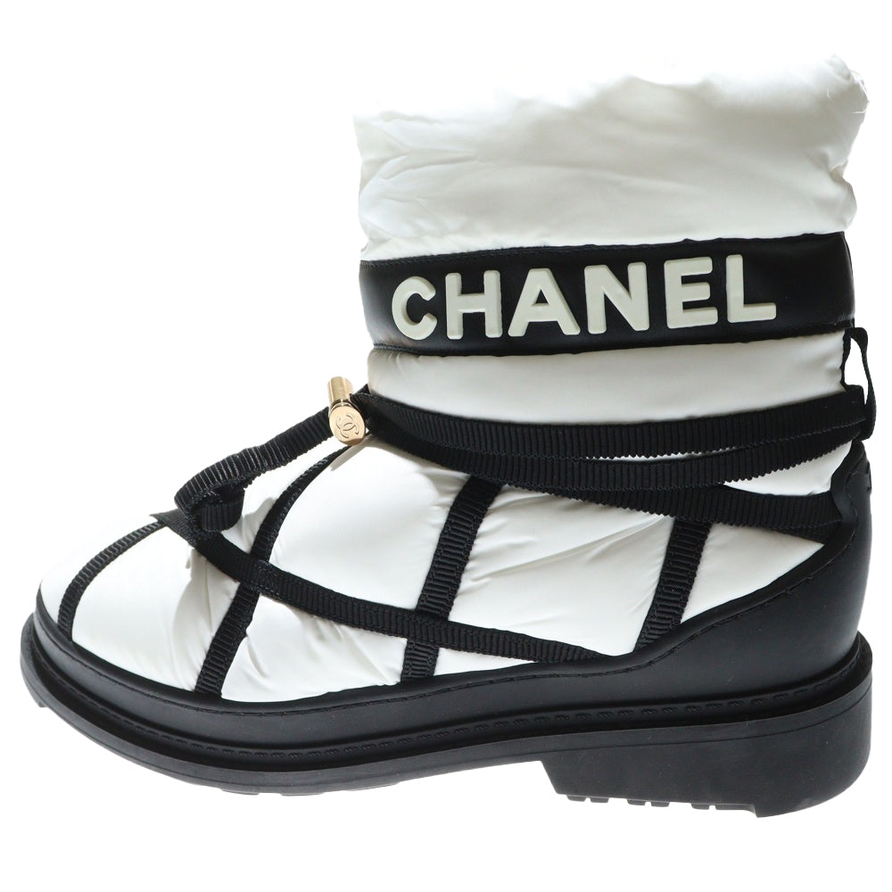 CHANEL(シャネル) Shearling Nylon COCO Mark Boa Snow G35342 シアリング ナイロン ココマーク スノー ハイカットブーツ シューズ ホワイト