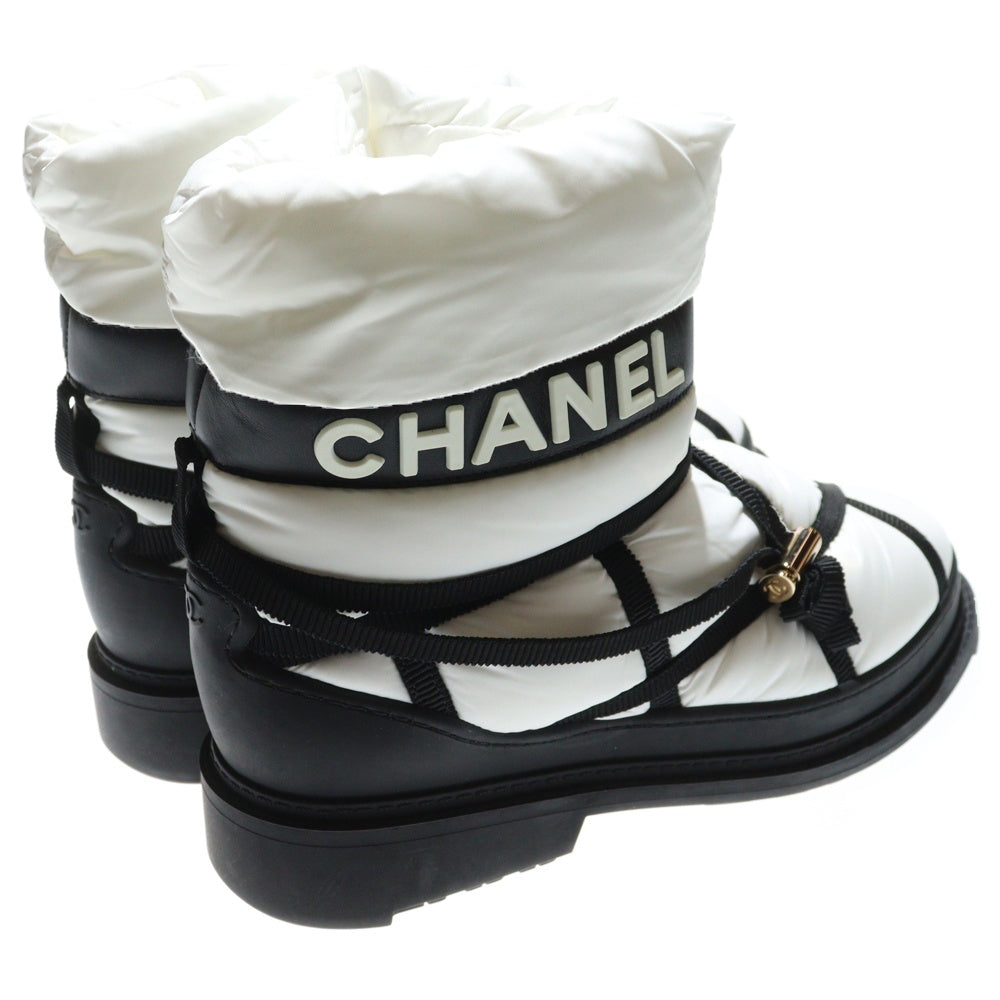 CHANEL(シャネル) Shearling Nylon COCO Mark Boa Snow G35342 シアリング ナイロン ココマーク スノー ハイカットブーツ シューズ ホワイト