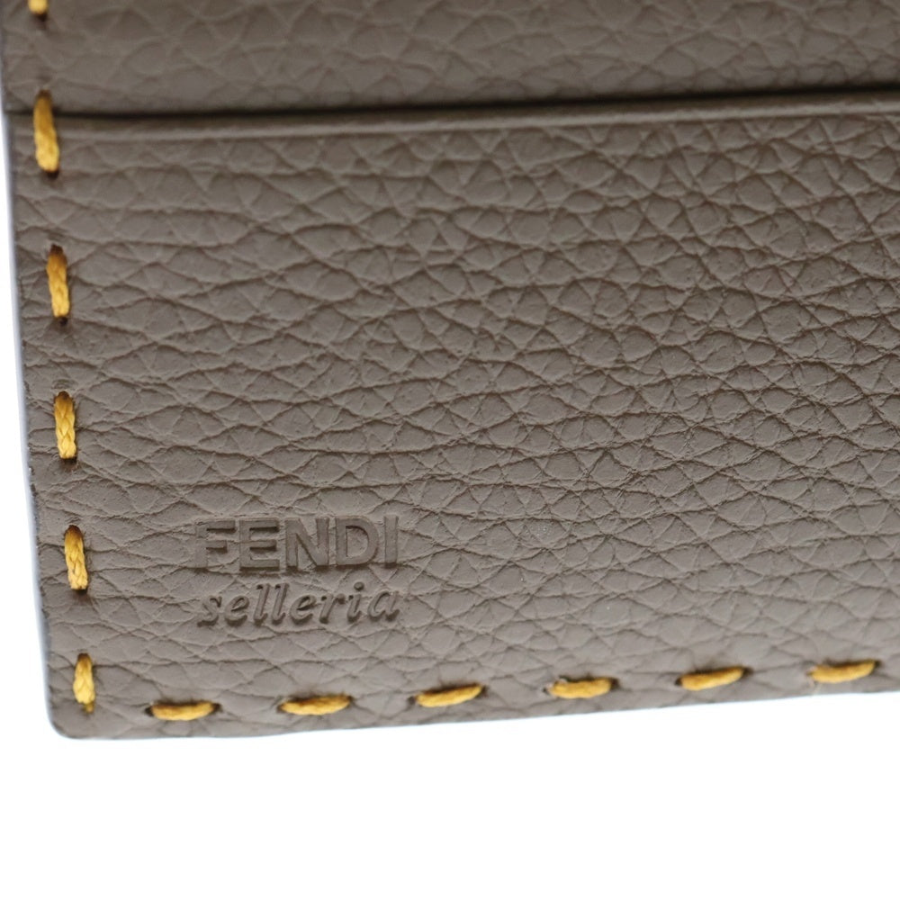 FENDI(フェンディ) セレリア カーフレザー コインケース付き 2つ折り財布 ブラウン