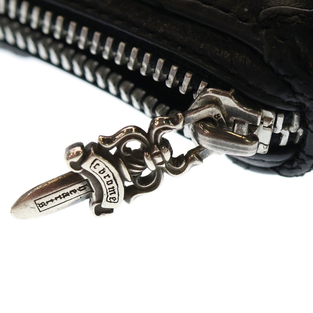 CHROME HEARTS(クロムハーツ) REC F ZIP QUILTED セメタリークロスキルティングレザーロングウォレット 財布 ブラック
