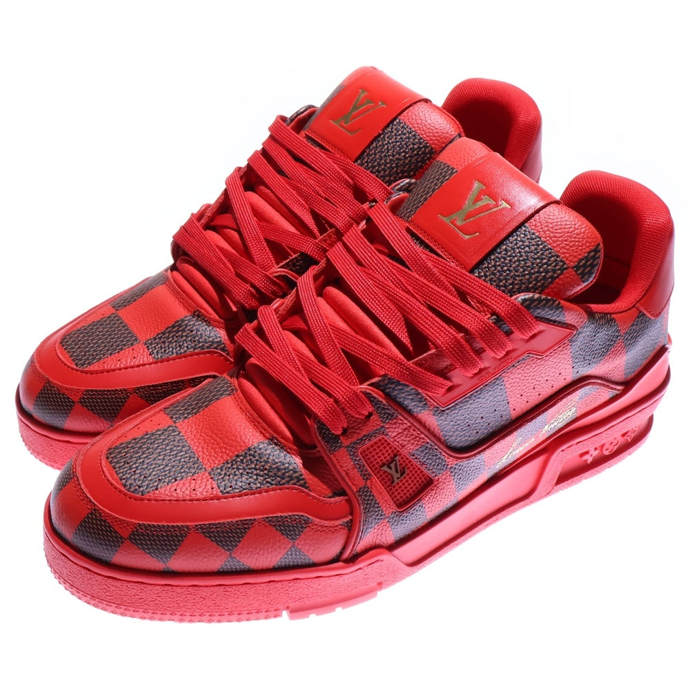 LOUIS VUITTON(ルイヴィトン) LVトレイナー ダミエ スニーカー シューズ ブラック/レッド 8 1/2 FD1203 1ACN44
