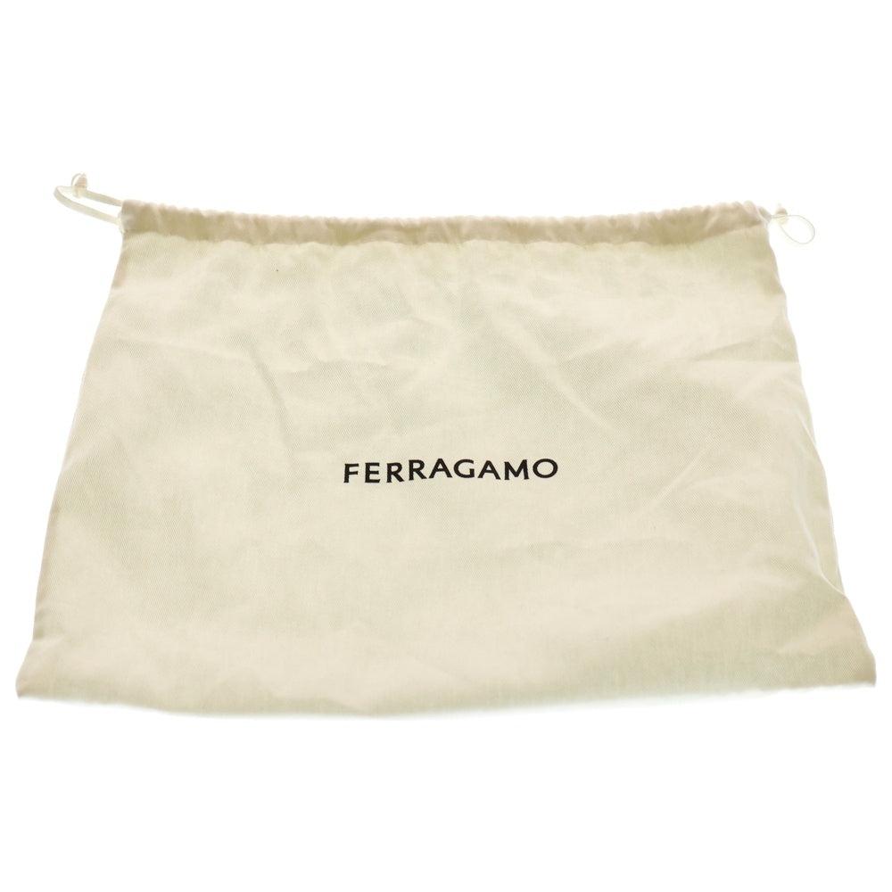 FERRAGAMO(フェラガモ) ガンチーニ ファー レザー コンビ ショルダーバッグ クロスボディバッグ カバン ブラウン