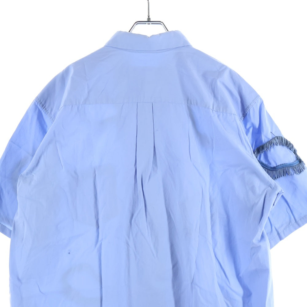 TOGA VIRILIS(トーガ ビリリース) Circle Fringe Short Sleeve Shirts サークルフリンジショートスリーブシャツ モチーフ刺繍ボタンダウン半袖シャツ TV11-FJ305 ブルー
