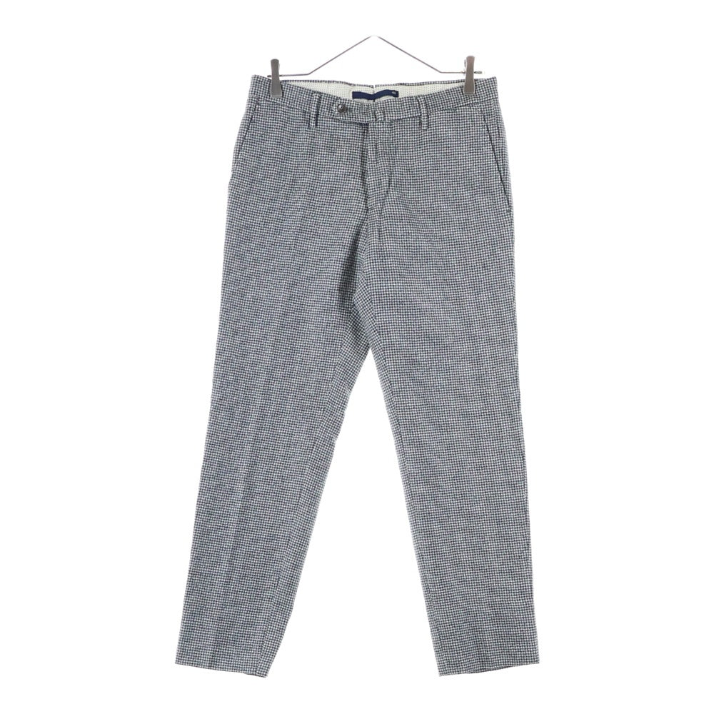 INCOTEX(インコテックス) Slim Fit Slacks スリムフィットスラックス 千鳥格子ウールスラックスパンツ グレー