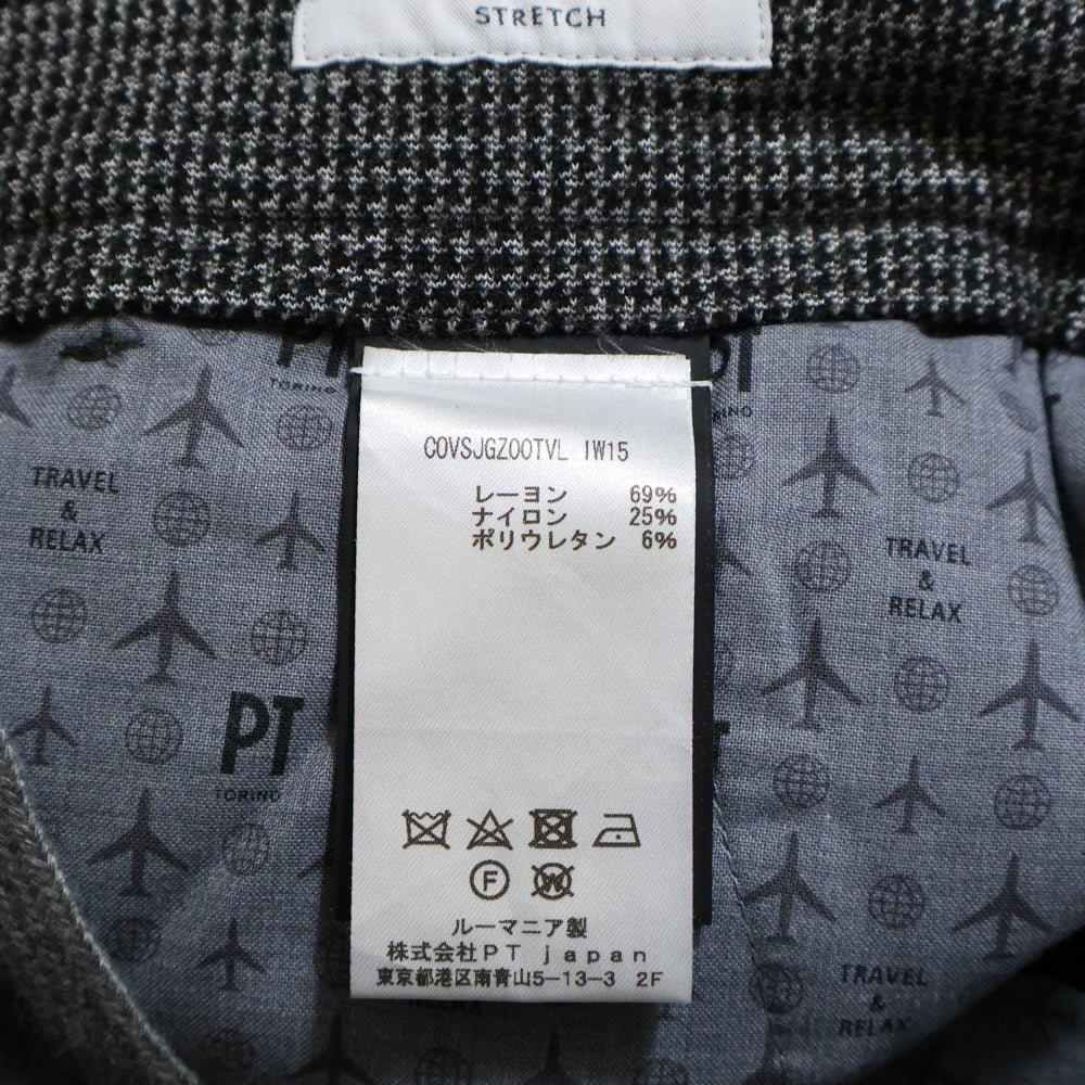 PT TORINO(ピーティートリノ) Slim Fit Stretch Slacks スリムフィットストレッチスラックス 千鳥格子スラックスパンツ COVSJGZ00TVL