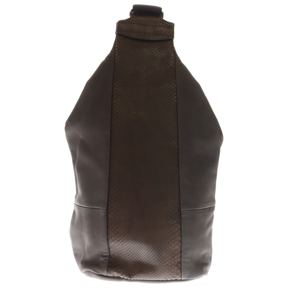 KATSUYUKI KODAMA(カツユキコダマ) Python Chest Body Bag パイソンチェストボディバッグ レザー ショルダーバッグ ブラウン
