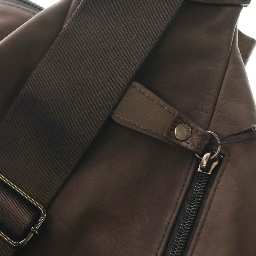 KATSUYUKI KODAMA(カツユキコダマ) Python Chest Body Bag パイソンチェストボディバッグ レザー ショルダーバッグ ブラウン